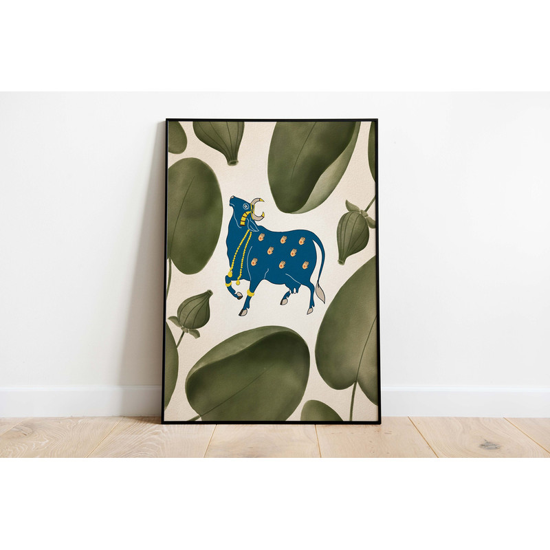 Indian Folk Art, Cow Prints, Living Room decor, Printable, Indian Vintage, Printables, Pichwai Painting, Poster, Wall Art-6.jpg
