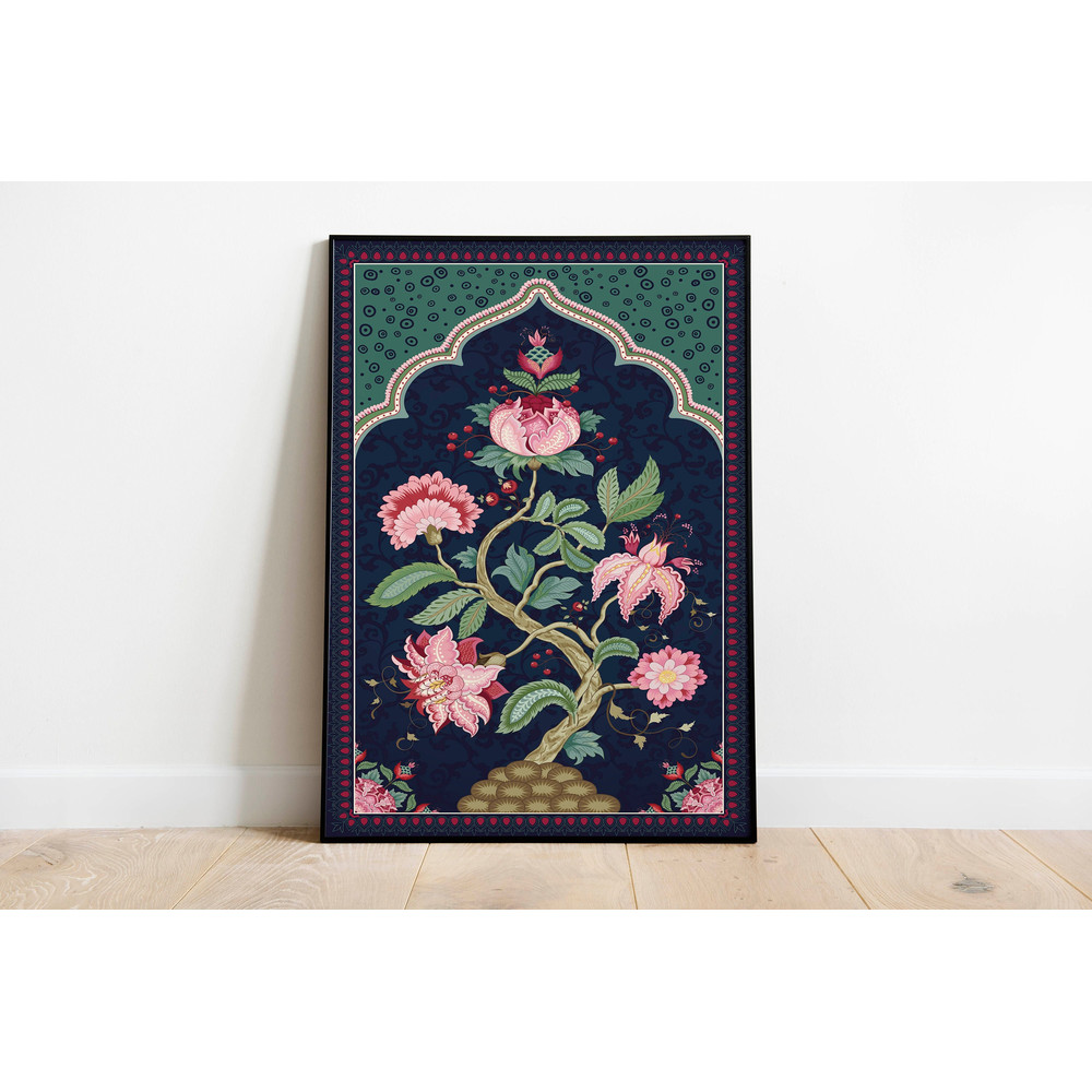Indian Folk Art, Tree of Life, Floral Prints, Living Room decor, Printable, Indian Vintage, Persian, Poster, Wall Art, Paintings.jpg