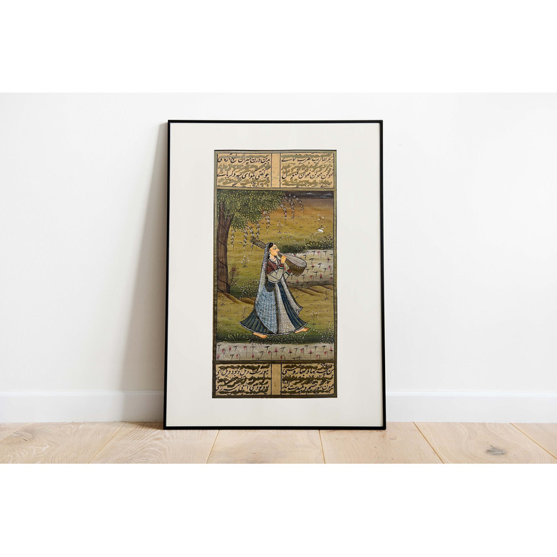 Indian folk wall Art, Royal Princess, Living Room decor, Printable, Indian Vintage Palace Painting, Poster, Wall Art, Paintings-1.jpg