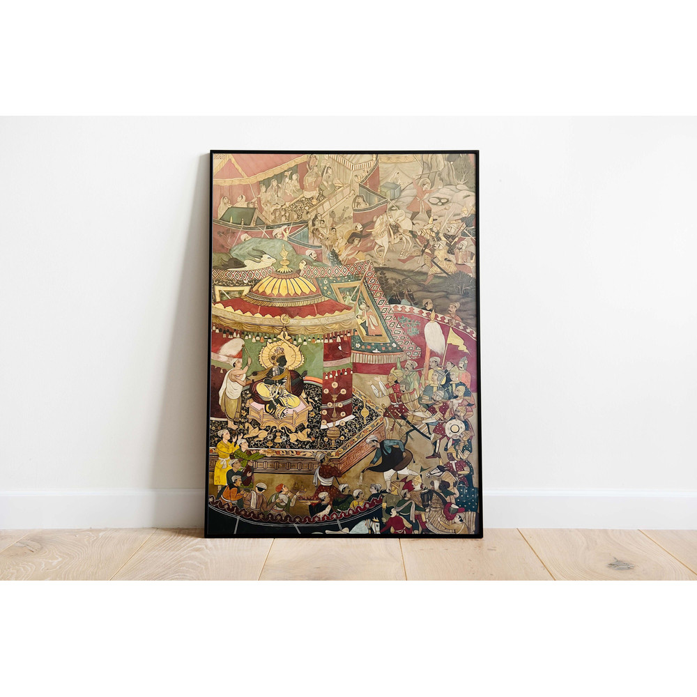 Krishna Painting, Vintage Indian Palace Wall Art, Royal Paintings, Living Room decor, Printable, Indian Vintage Palace Painting-1.jpg