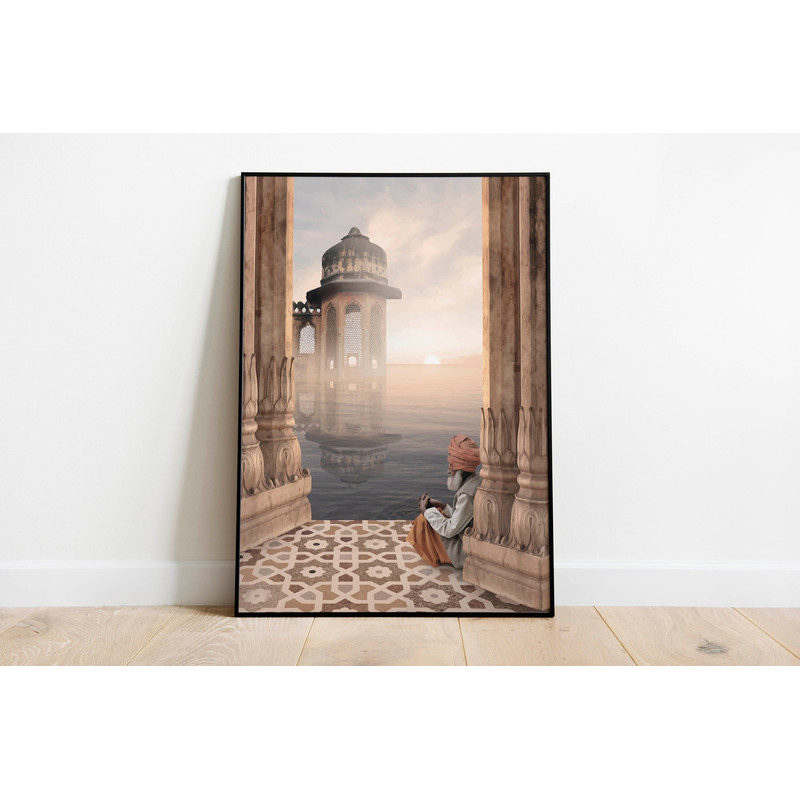 Indian Wall Art, Jaipur Travel Poster, Living Room decor, Printable, Vintage, Palace Royal Painting, Poster, Wall Art, Paintings-1.jpg