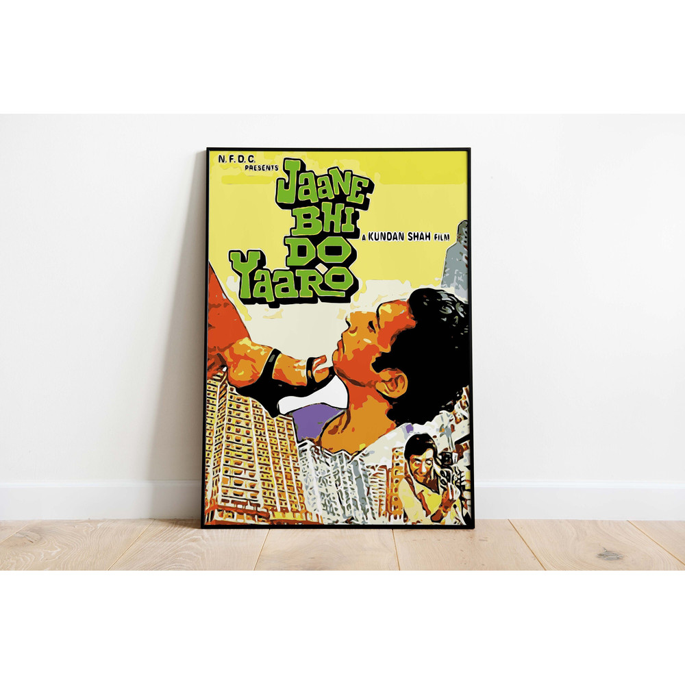 Jaane Bhi Do Yaaro Bollywood Movie Poster, Indian Movie, Digital Prints, Instant Download, Vintage Movie Art, Wall Art, Film Poster.jpg