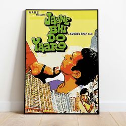 jaane bhi do yaaro bollywood movie poster, indian movie, digital prints, instant download, vintage movie art, wall art,