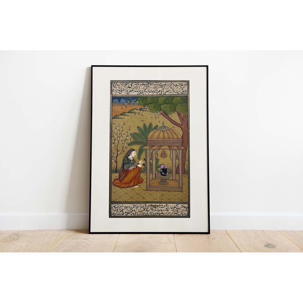 Indian wall Art, Royal Princess, Living Room decor, Printable, Indian Vintage Palace Painting, Poster, Wall Art, Miniature Paintings.jpg