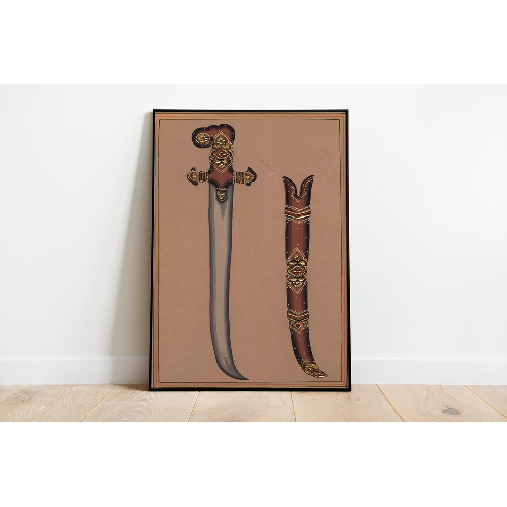 Indian folk wall Art, Royal Painting, Living Room decor, Printable, Indian Vintage Palace Painting, Poster, Wall Art, Mughal Rajput-1.jpg