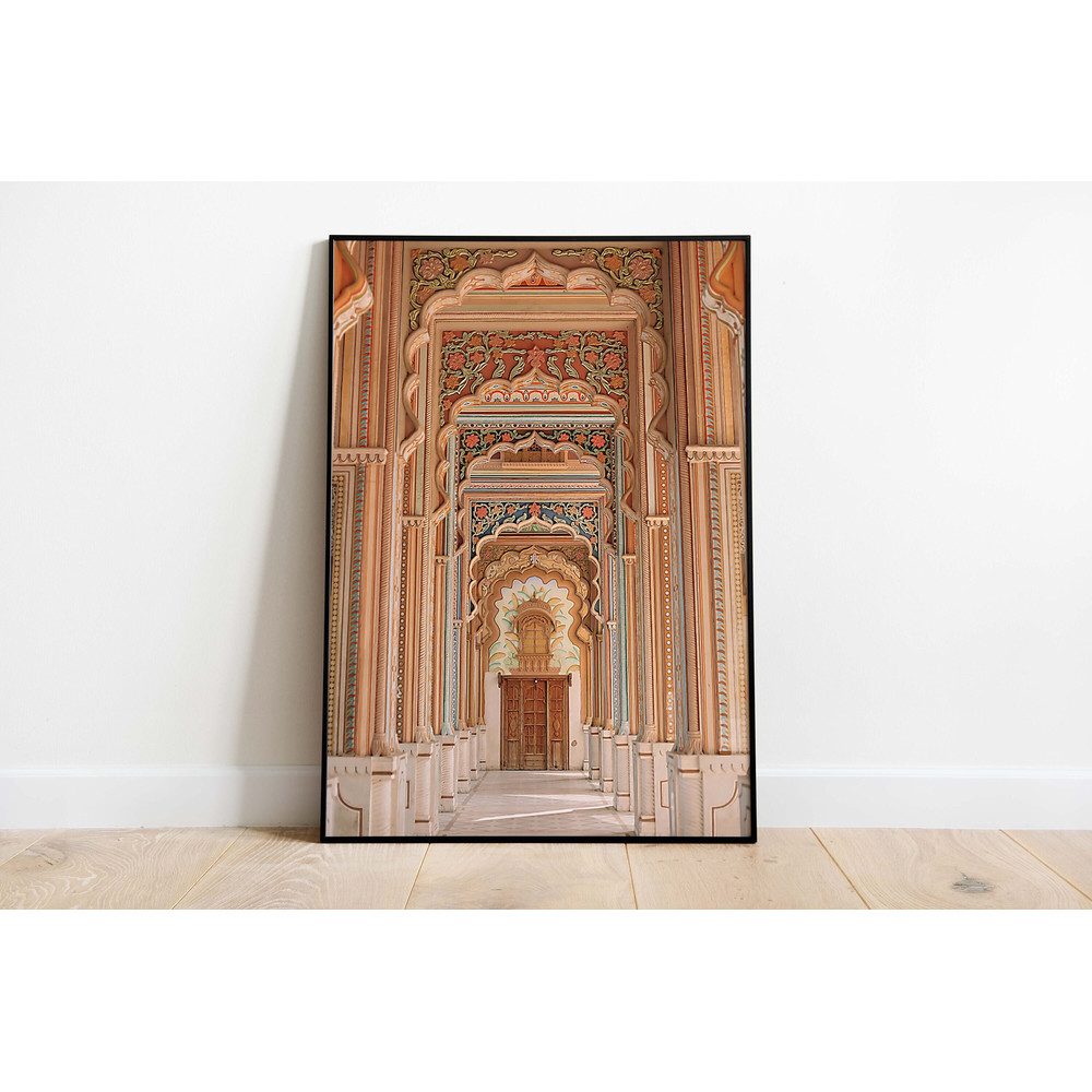 Indian Palace Wall Art, Jaipur Patrika Gate Travel Poster, Living Room decor, Indian Vintage, Palace Royal Painting, Poster, Wall Art.jpg