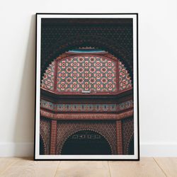 indian palace wall art, dome arabic architecture, living room decor, printable, indian vintage, palace royal painting, p