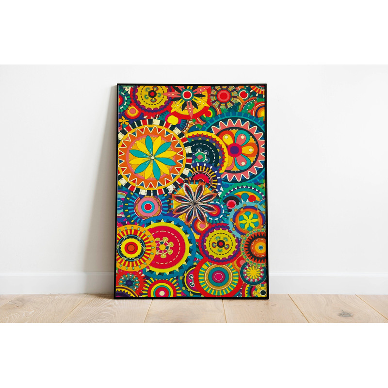 Indian Pop Art, Indian Mela Pinwheel Poster, Living Room Wall Decor, Abstract, Printables, Instant Download, Poster, Wall Art, Paintings.jpg