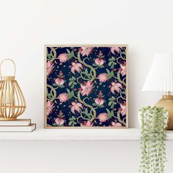 indian folk art, tree of life, floral prints, living room decor, printable, indian vintage, persian, square poster, wall