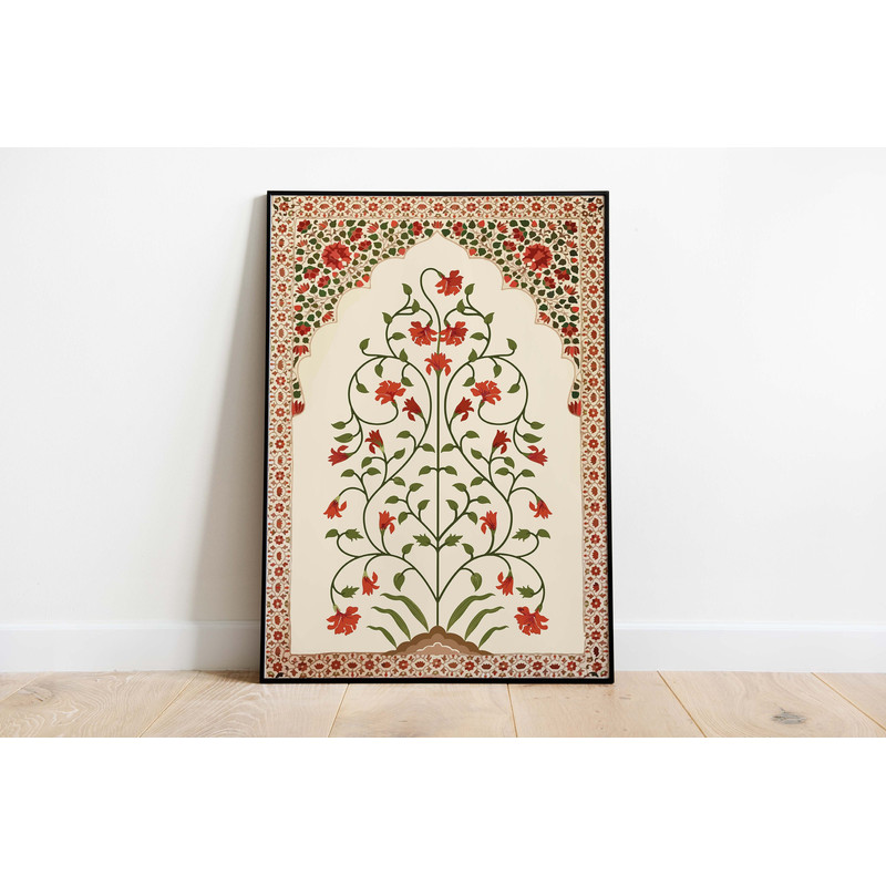 Indian Folk Art, Floral Prints, Living Room decor, Printable, Indian Vintage, Printables, Pichwai Painting, Poster, Wall Art, Boho Wall Art.jpg