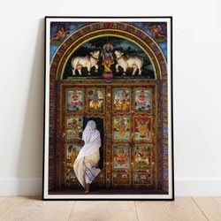 indian temple wall art, digital photo indian folk art, living room decor, printable, vintage prints, home decor, poster,