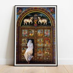 Indian Temple Wall Art, Digital Photo Indian Folk Art, Living Room decor, Printable, Vintage Prints, Home Decor, Poster,