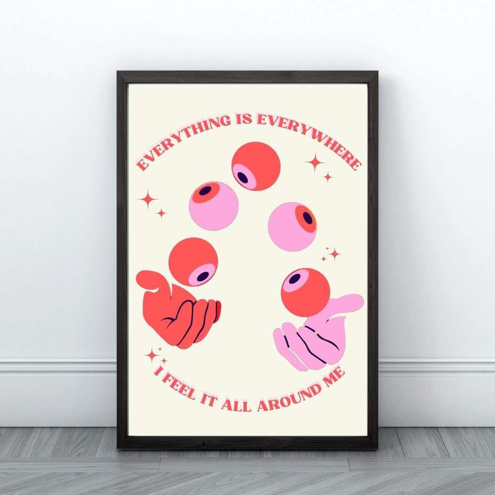Everything is Everywhere, Retro Wall Art, Trendy Posters, Evil Eyes, Preppy Wall Art.jpg