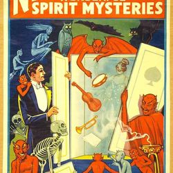 newman's spirit mysteries vintage poster print a5 a2 1911 ghost magic demons art decor