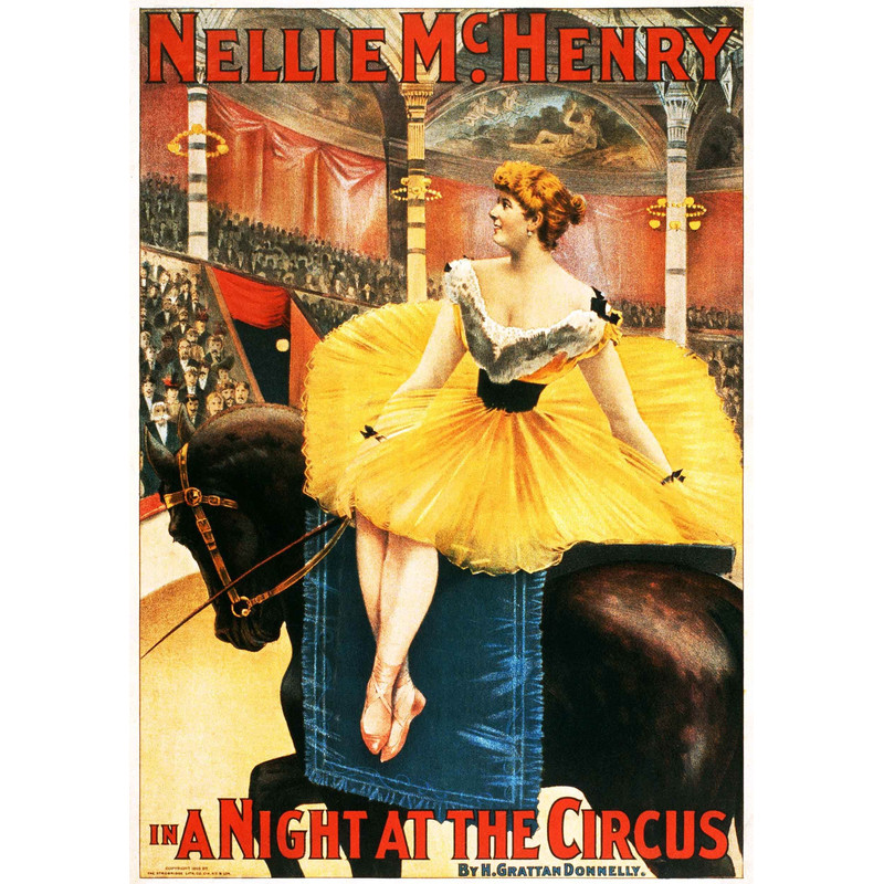 Night at the Circus 1893 POSTER PRINT A5 A2 Vintage Theatrical Dancer Horse Wall Art Decor.jpg