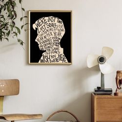 wish you were here, trendy wall art poster, eclectic home decor, apartment wall art oversized