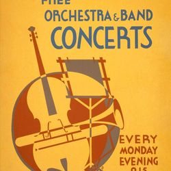 orchestra & band concert nyc poster print a2 free music band vintage 40s club bar wall art decor