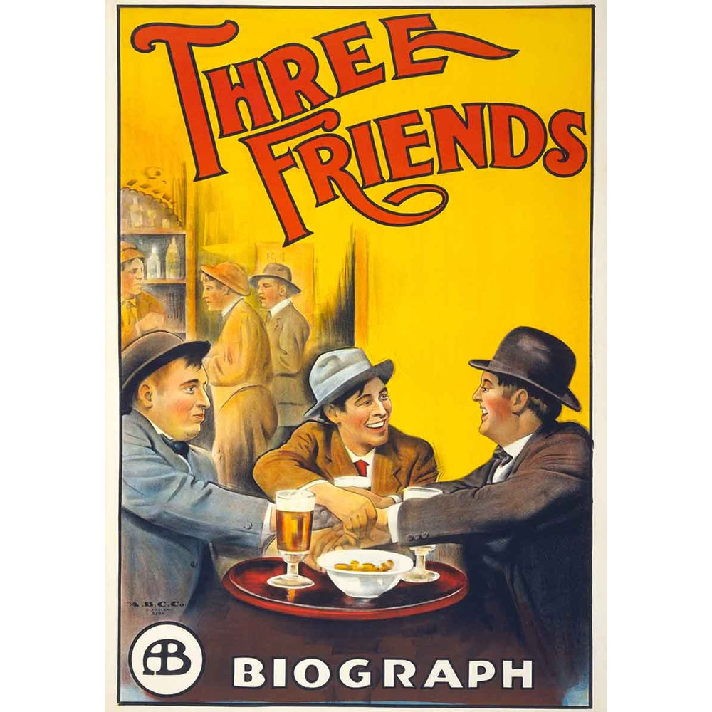 Three Friends Movie POSTER PRINT A5 A2 Vintage Retro Cinema Hollywood Short Film Advert Bar Wall Art.jpg