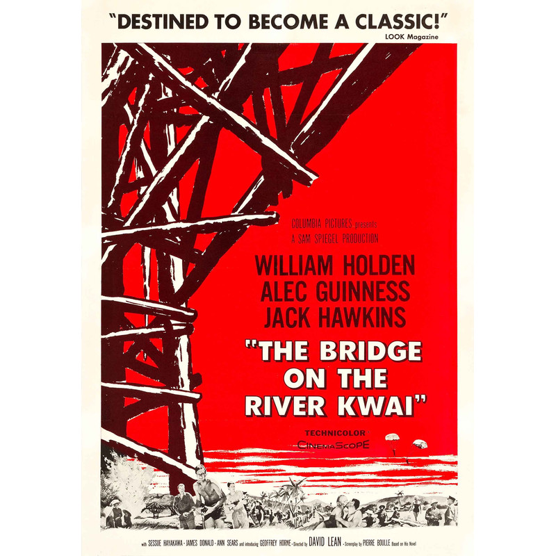 The Bridge on the River Kwai 1957 Movie POSTER PRINT A5 A2 50s classic American Cinema Film Wall Art Decor.jpg