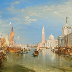 venice the dogana & san giorgio magiore 1834 poster print a5 a2 jmw turner painting wall art decor romanticism