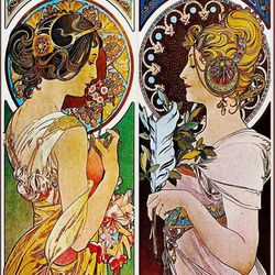 primrose alphonse mucha 1899 flowers poster print art nouveau a5 a2 vintage floral bohemian design wall art decor