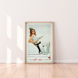vintage smirnoff vodka poster, cocktail wall art, bar cart wall art, vintage alcohol advertisement, retro cocktail print