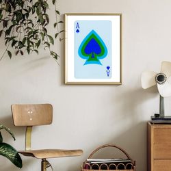 ace of spades, trendy posters, preppy wall art, playing cards deck, funky wall art, extra large wall art, dorm room prin
