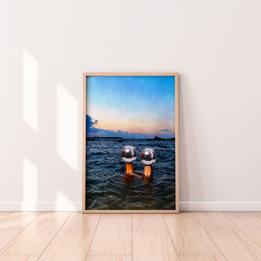 Disco Ball Print, Preppy Wall Art, Trendy Wall Art, Girly Wall Art, Dorm Room Decor, Funky Wall Art, Black White Silver Print-3.jpg