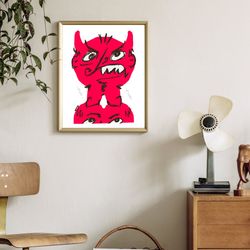 maximalist wall art, eclectic home decor, strange art, colorful art print, vibrant gallery wall, quirky wall art, funky