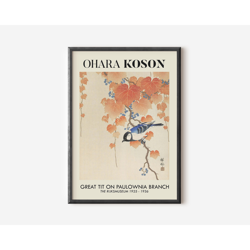Ohara Koson Art Print, Japanese Woodblock Poster Koson Vintage Exhibition Art Print, Famous Artist Birds Print, Gallery Wall Home Decor.jpg