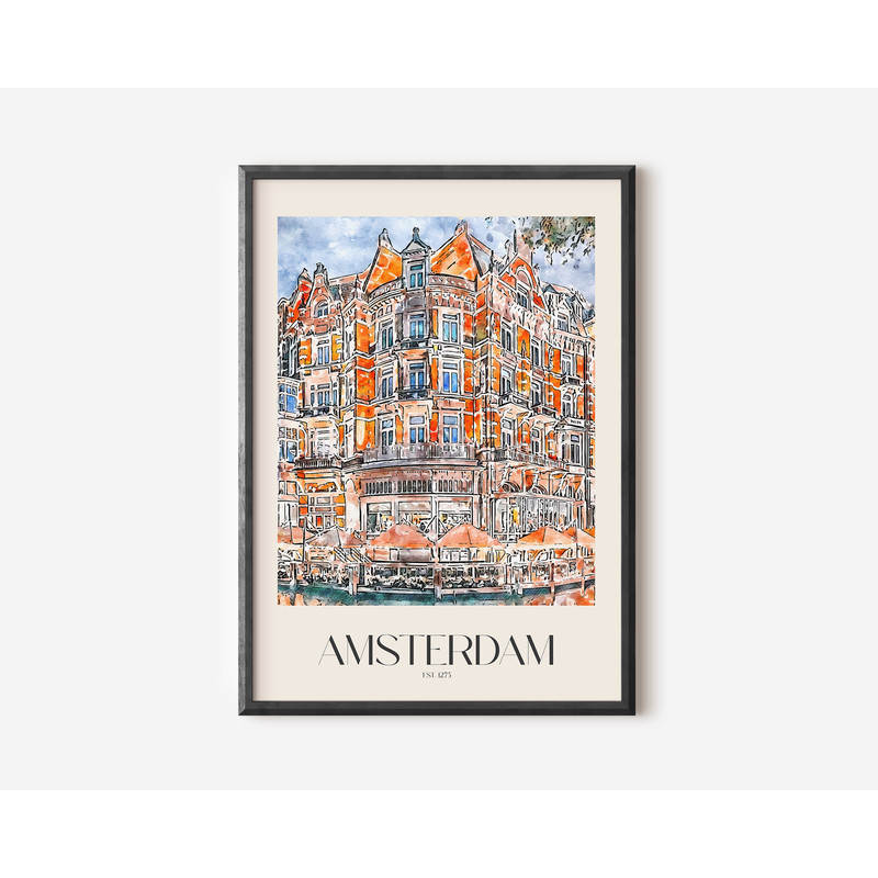 Travel Amsterdam Wall Art Print, Trendy Netherlands Wall Art Poster, Famous Gallery Wall Art Decor for Living Room, Art Gift For Friend.jpg