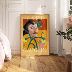 paul gauguin art print, yellow abstract vintage minimalist gift idea, famous artist print, gallery wall home decor, vint