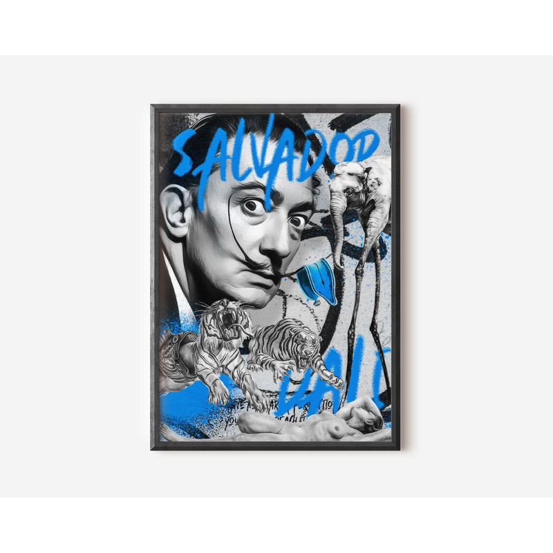 Salvador Dali Pop Art Print, Colourful Modern Wall Art Poster, Red Exhibition Print, Famous Artist Print, Man Cave Gallery Wall Home Decor.jpg