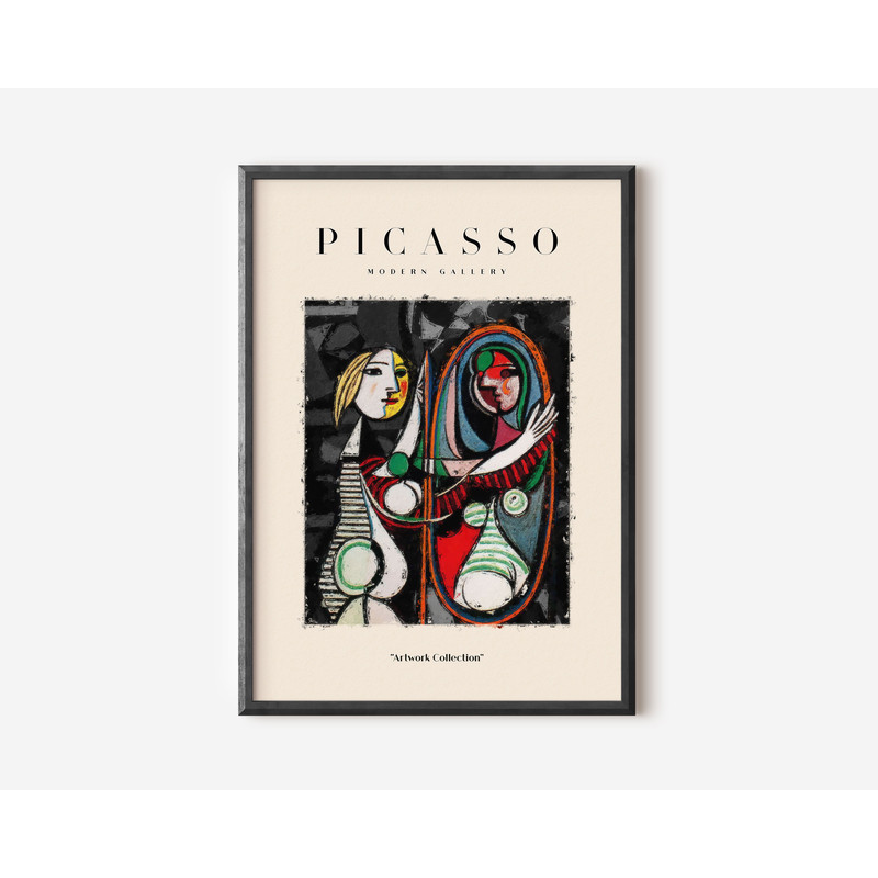 Picasso Exhibition Wall Art Print, Neutral Beige Abstract Vintage Minimalist Gift Idea, Famous Artist Print, Blue Gallery Wall Home Decor-2.jpg