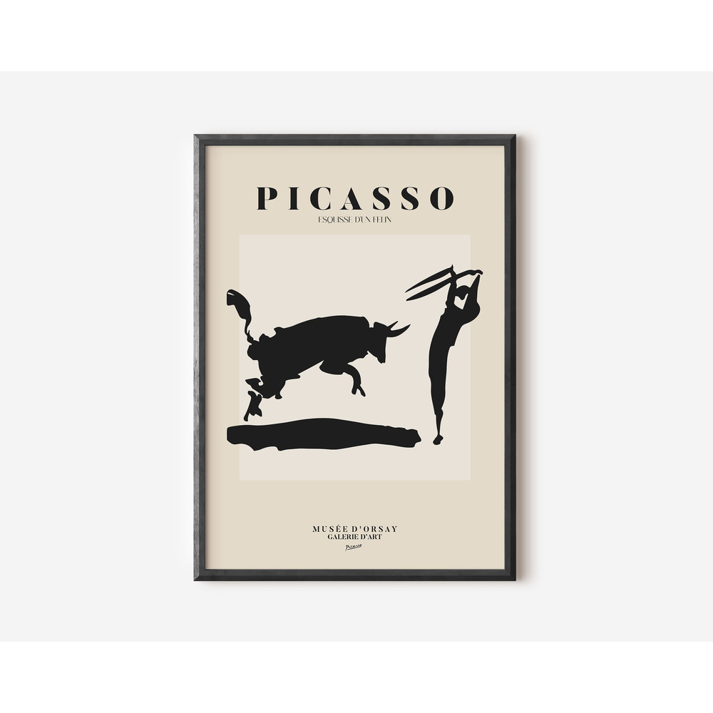 Picasso Exhibition Wall Art Print, Neutral Beige Abstract Vintage Minimalist Gift Idea, Famous Artist Print, Blue Gallery Wall Home Decor-9.jpg