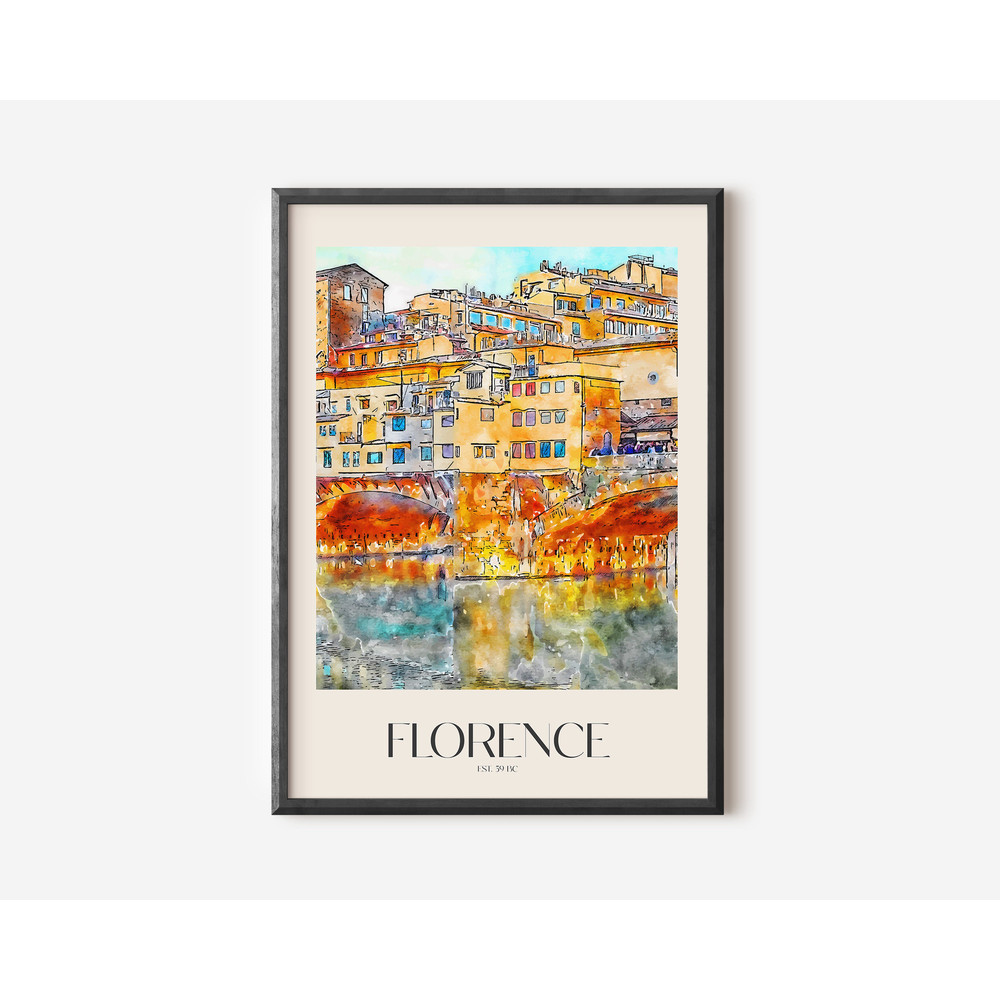 Travel Florence Wall Art Print, Trendy Italian Wall Art Poster, Famous Gallery Wall Art Decor for Living Room, Art Gift For Traveler Friend.jpg