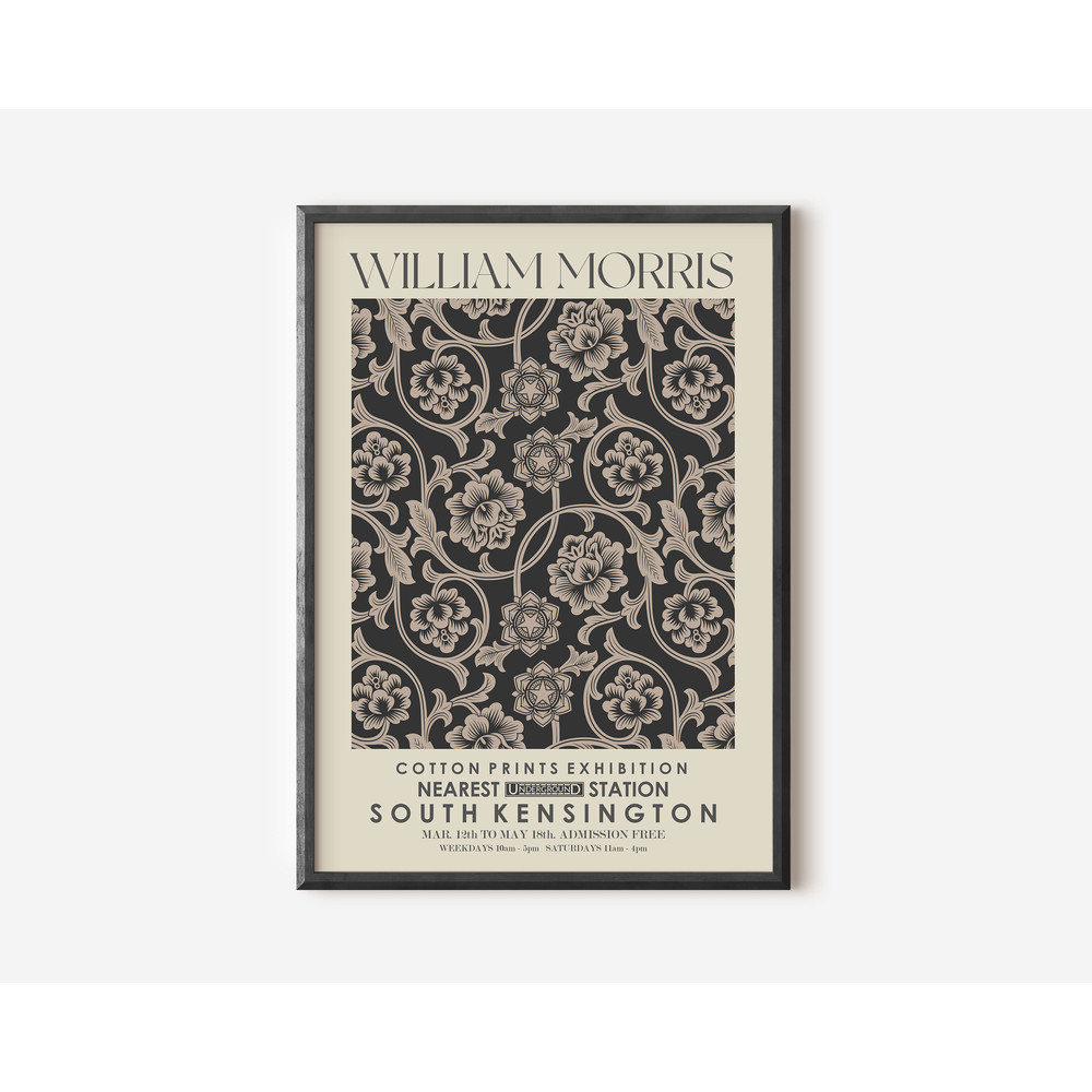 William Morris Exhibition Wall Art Print, Neutral Beige Abstract Vintage Minimalist Gift Idea, Famous Artist Print, Gallery Wall Home Decor.jpg