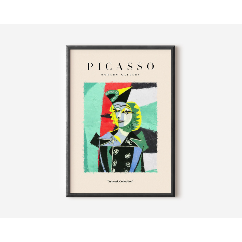 Picasso Exhibition Wall Art Print, Neutral Beige Abstract Vintage Minimalist Gift Idea, Famous Artist Print, Blue Gallery Wall Home Decor-23.jpg