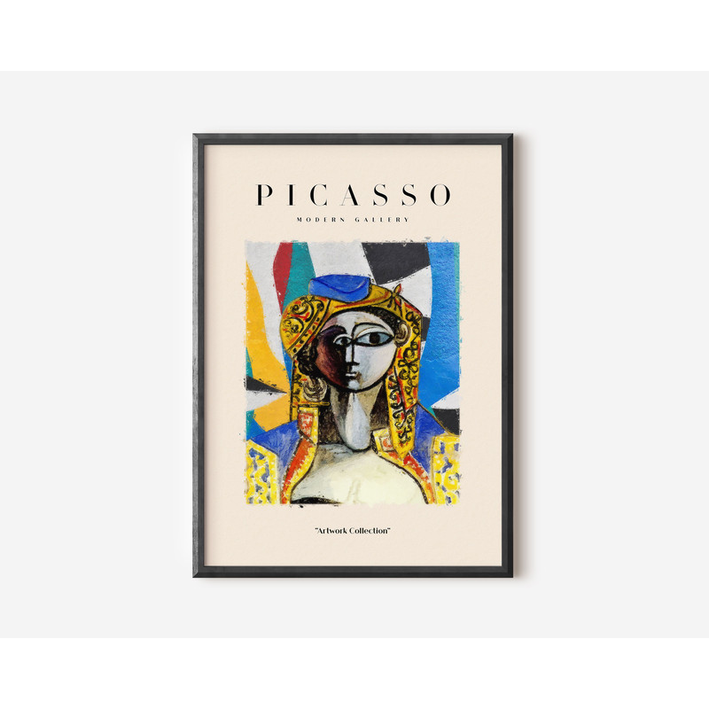 Picasso Exhibition Wall Art Print, Neutral Beige Abstract Vintage Minimalist Gift Idea, Famous Artist Print, Blue Gallery Wall Home Decor-21.jpg