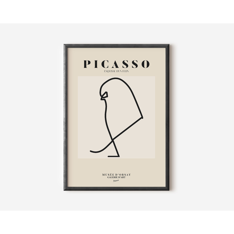 Picasso Exhibition Wall Art Print, Neutral Beige Abstract Vintage Minimalist Gift Idea, Famous Artist Print, Blue Gallery Wall Home Decor-24.jpg