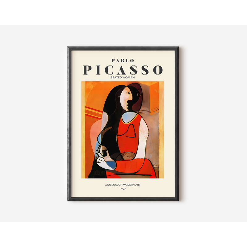 Picasso Exhibition Wall Art Print, Neutral Beige Abstract Vintage Minimalist Gift Idea, Famous Artist Print, Blue Gallery Wall Home Decor-36.jpg