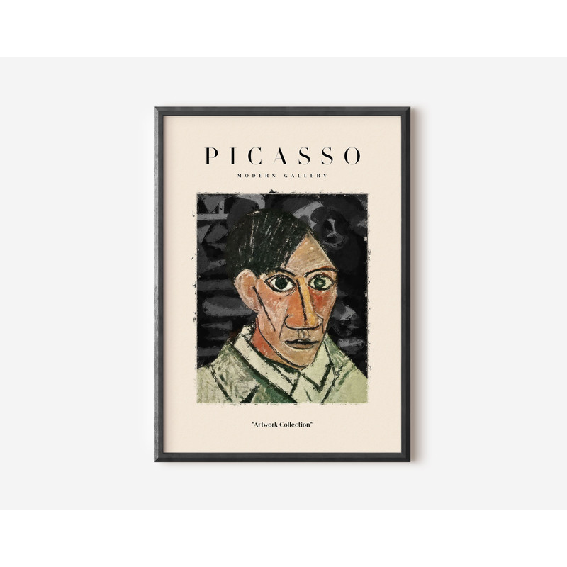 Picasso Exhibition Wall Art Print, Neutral Beige Abstract Vintage Minimalist Gift Idea, Famous Artist Print, Green Gallery Wall Home Decor-2.jpg