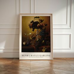 still life exhibition wall art print, neutral brown floral vintage minimalist gift idea, famous artist print, unique gal