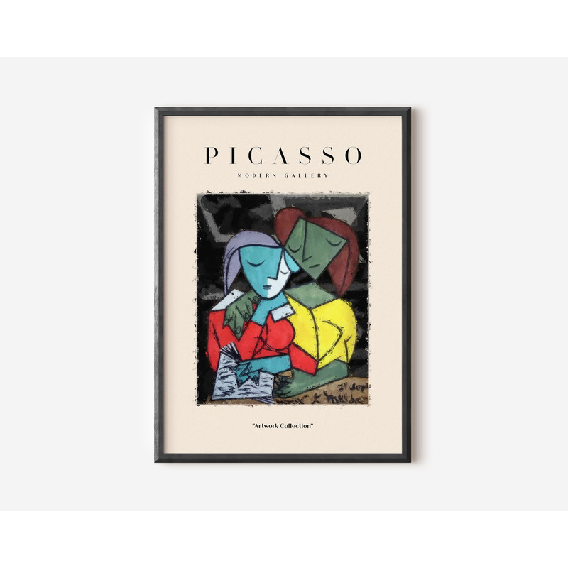 Picasso Exhibition Wall Art Print, Neutral Beige Abstract Vintage Minimalist Gift Idea, Famous Artist Print, Yellow Gallery Wall Home Decor-1.jpg