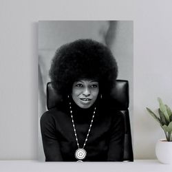 angela davis poster, wall art canvas print, art poster for gift, home decor poster, love gifts (no frame)