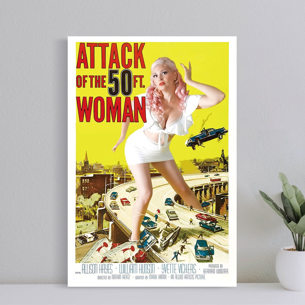 Attack of The 50 ft Woman Poster, Wall Art Canvas Print, Art Poster for Gift, Home Decor Poster, Love Gifts (No Frame).jpg