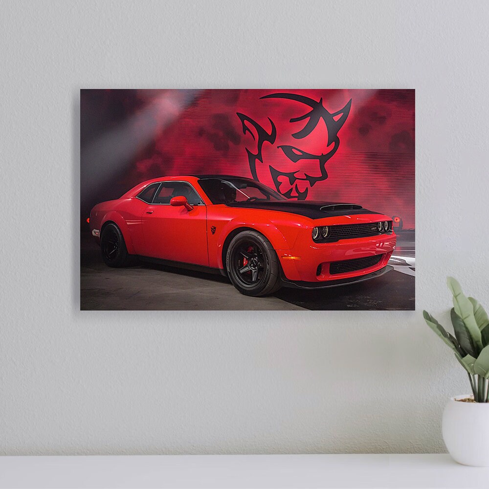 Dodge Challenger Demon Race Muscle Car Poster, Wall Art Film Print, Art Poster for Gift, Home Decor Poster, (No Frame).jpg
