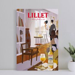 aperol cocktail lillet vintage poster, wall art canvas print, art poster for gift, home decor poster, love gifts (no fra