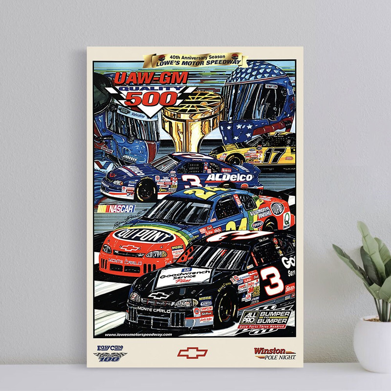 Car Racing Lowe's Motor Speedway Poster, Wall Art Canvas Print, Art Poster for Gift, Home Decor Poster, Love Gifts (No Frame).jpg