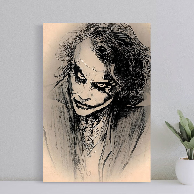 Batman The Joker Sketch Dark Knight Poster, Wall Art Canvas Print, Art Poster for Gift, Home Decor Poster, Love Gifts (No Frame).jpg